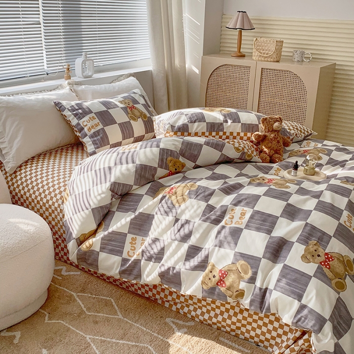 91家纺网 家纺一手货源 找家纺 怡家居 2022春季新款全棉四件套 贝贝熊