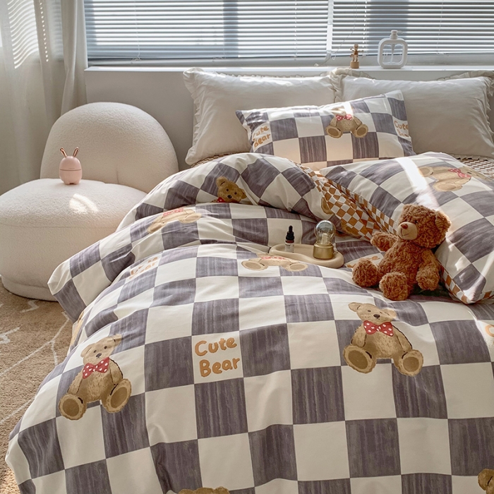 91家纺网 家纺一手货源 找家纺 怡家居 2022春季新款全棉四件套 贝贝熊