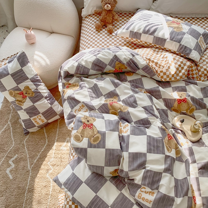 91家纺网 家纺一手货源 找家纺 怡家居 2022春季新款全棉四件套 贝贝熊