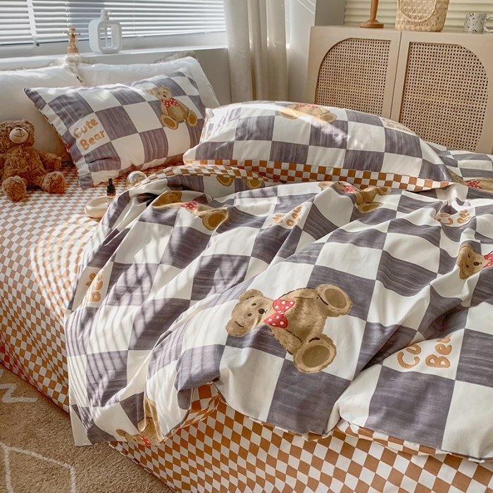 91家纺网 家纺一手货源 找家纺 怡家居 2022春季新款全棉四件套 贝贝熊