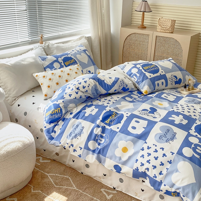 91家纺网 家纺一手货源 找家纺 怡家居 2022春季新款全棉四件套 可爱米奇