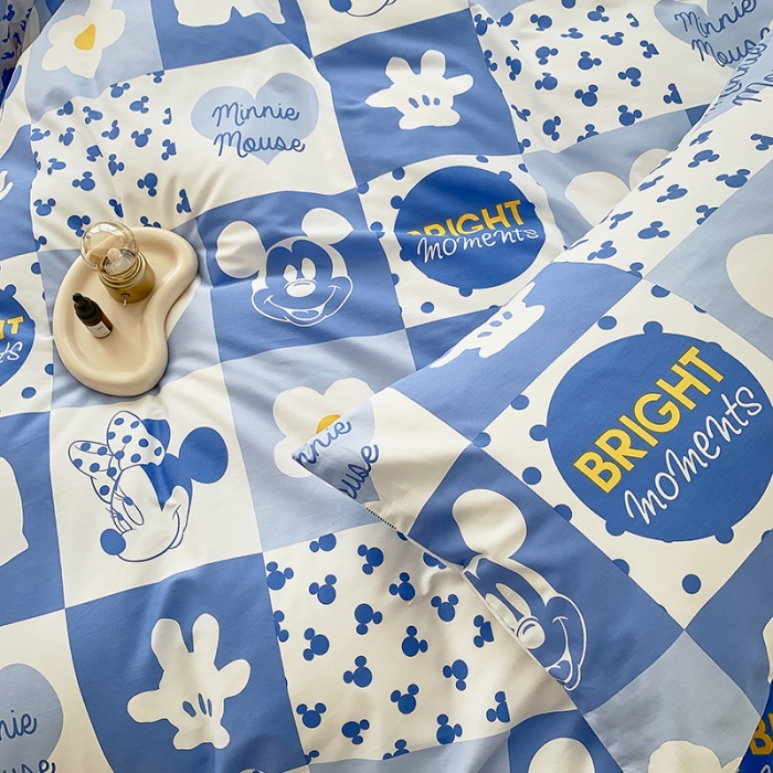 91家纺网 家纺一手货源 找家纺 怡家居 2022春季新款全棉四件套 可爱米奇