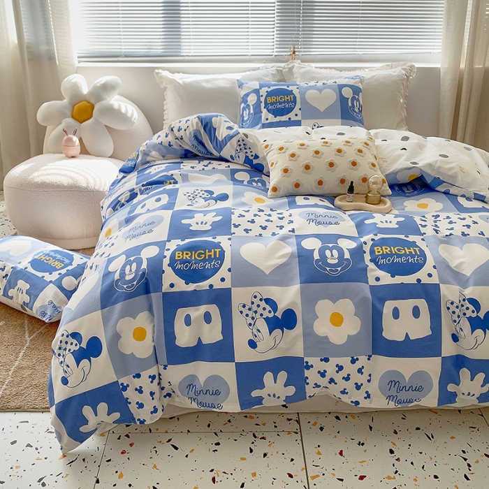 91家纺网 家纺一手货源 找家纺 怡家居 2022春季新款全棉四件套 可爱米奇