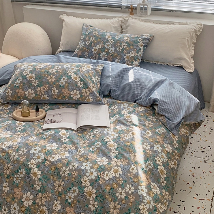 91家纺网 家纺一手货源 找家纺 怡家居 2022春季新款全棉四件套 拉菲