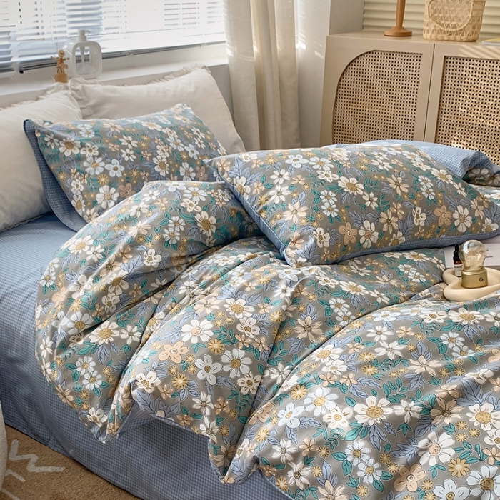 91家纺网 家纺一手货源 找家纺 怡家居 2022春季新款全棉四件套 拉菲