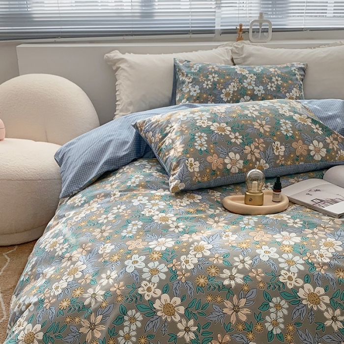 91家纺网 家纺一手货源 找家纺 怡家居 2022春季新款全棉四件套 拉菲