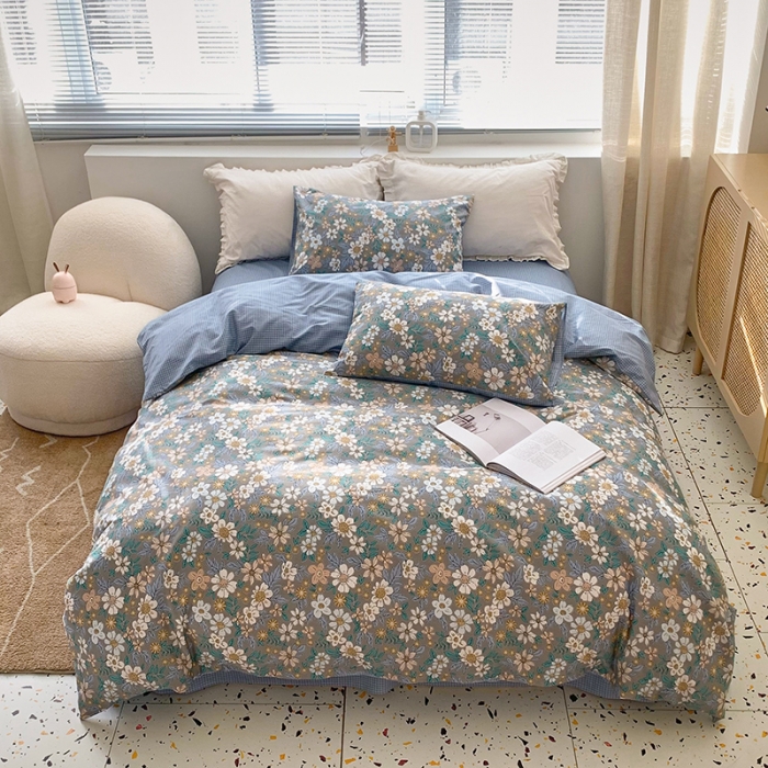 91家纺网 家纺一手货源 找家纺 怡家居 2022春季新款全棉四件套 拉菲