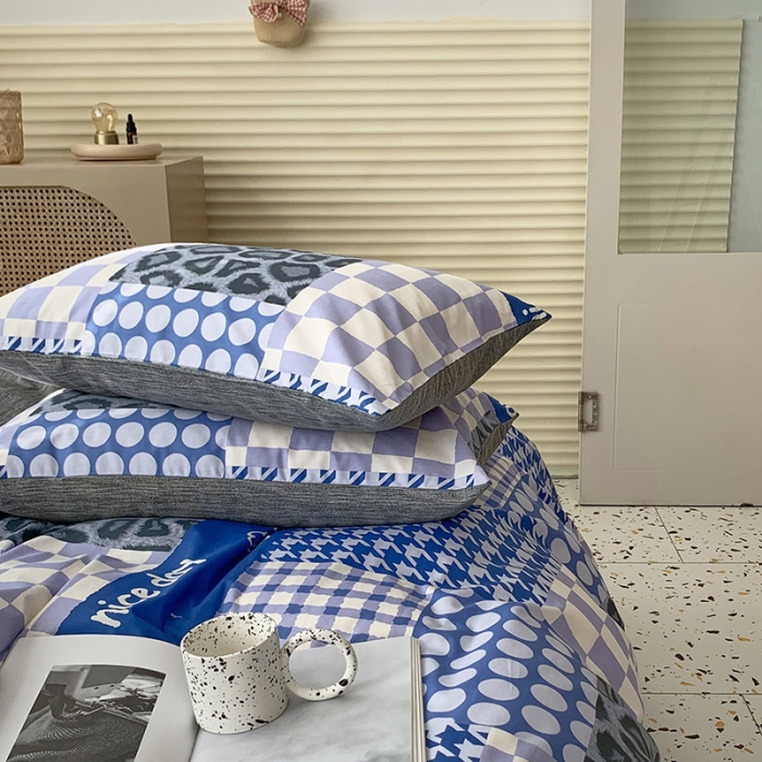 91家纺网 家纺一手货源 找家纺 怡家居 2022春季新款全棉四件套 蓝田