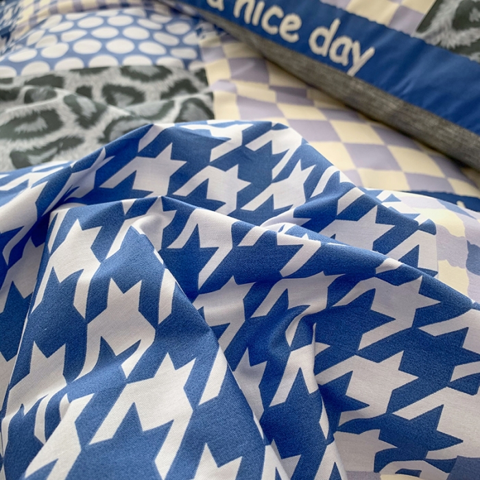 91家纺网 家纺一手货源 找家纺 怡家居 2022春季新款全棉四件套 蓝田