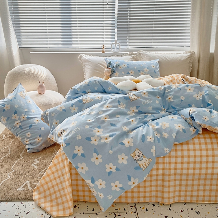 91家纺网 家纺一手货源 找家纺 怡家居 2022春季新款全棉四件套 甜心