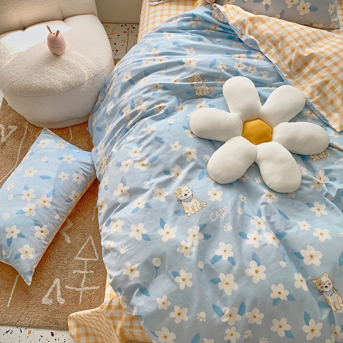 91家纺网 家纺一手货源 找家纺 怡家居 2022春季新款全棉四件套 甜心