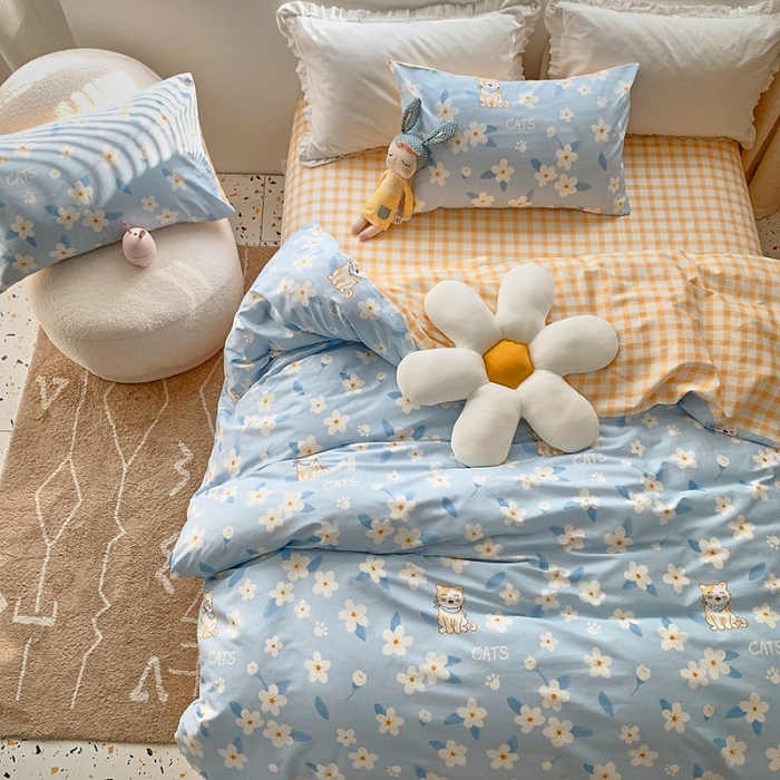 91家纺网 家纺一手货源 找家纺 怡家居 2022春季新款全棉四件套 甜心