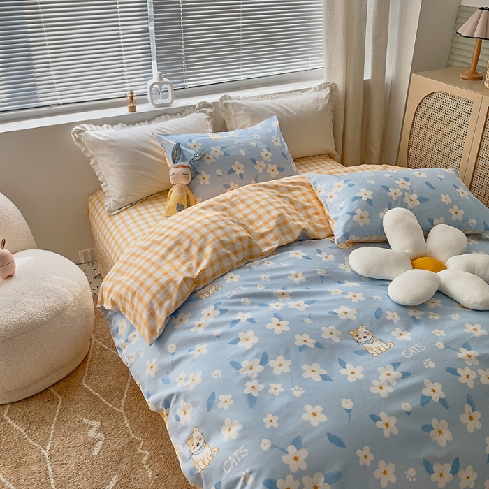 91家纺网 家纺一手货源 找家纺 怡家居 2022春季新款全棉四件套 甜心