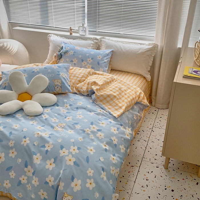 91家纺网 家纺一手货源 找家纺 怡家居 2022春季新款全棉四件套 甜心