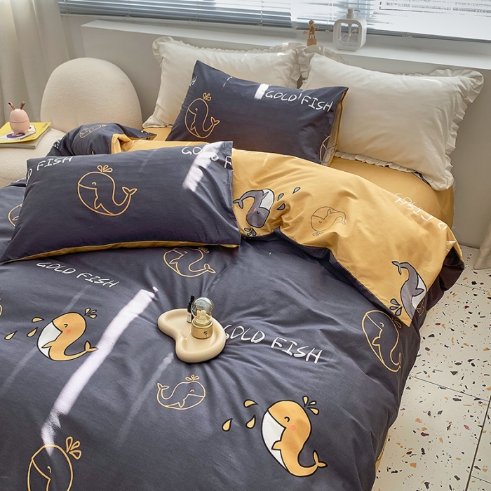 91家纺网 家纺一手货源 找家纺 怡家居 2022春季新款全棉四件套 小海豚