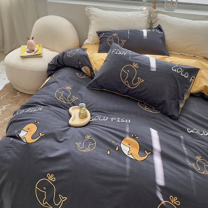 91家纺网 家纺一手货源 找家纺 怡家居 2022春季新款全棉四件套 小海豚