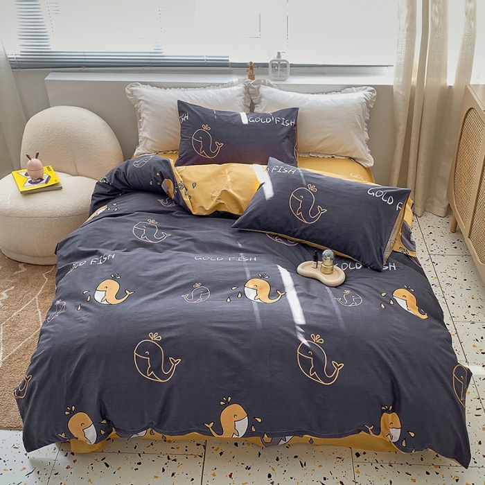91家纺网 家纺一手货源 找家纺 怡家居 2022春季新款全棉四件套 小海豚