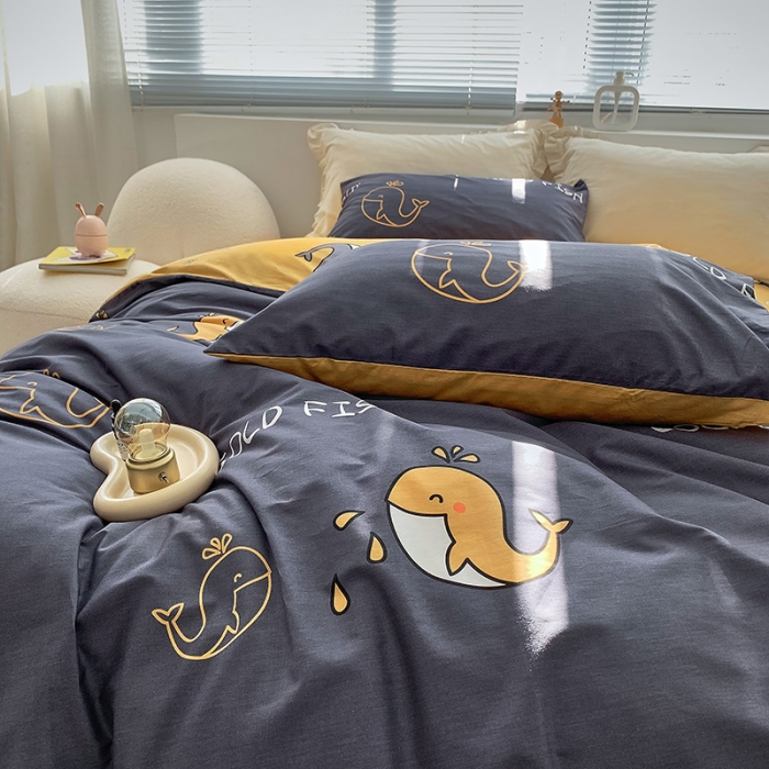 91家纺网 家纺一手货源 找家纺 怡家居 2022春季新款全棉四件套 小海豚