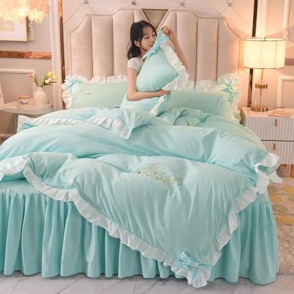 91家纺网 家纺一手货源 找家纺 (总)欧冠 2022新款潮系列爱巢款床裙款刺绣四件套