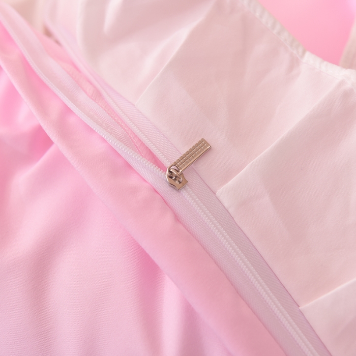 91家纺网 家纺一手货源 找家纺 欧冠 2022新款潮系列爱巢款床裙款刺绣四件套 浅粉