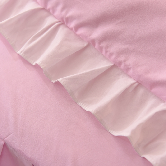 91家纺网 家纺一手货源 找家纺 欧冠 2022新款潮系列爱巢款床裙款刺绣四件套 浅粉