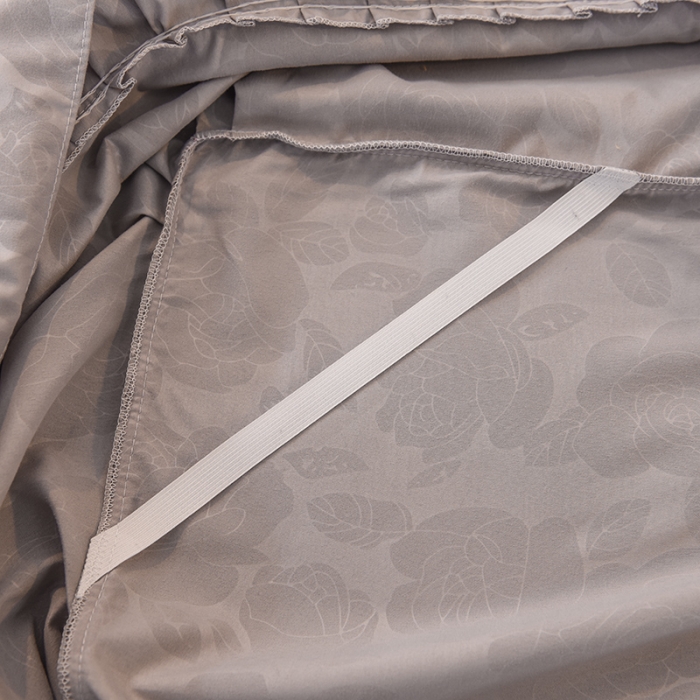 91家纺网 家纺一手货源 找家纺 欧冠 2022新款韩版水洗棉蕾丝玫瑰秘密系列四件套 玫瑰秘密-白灰