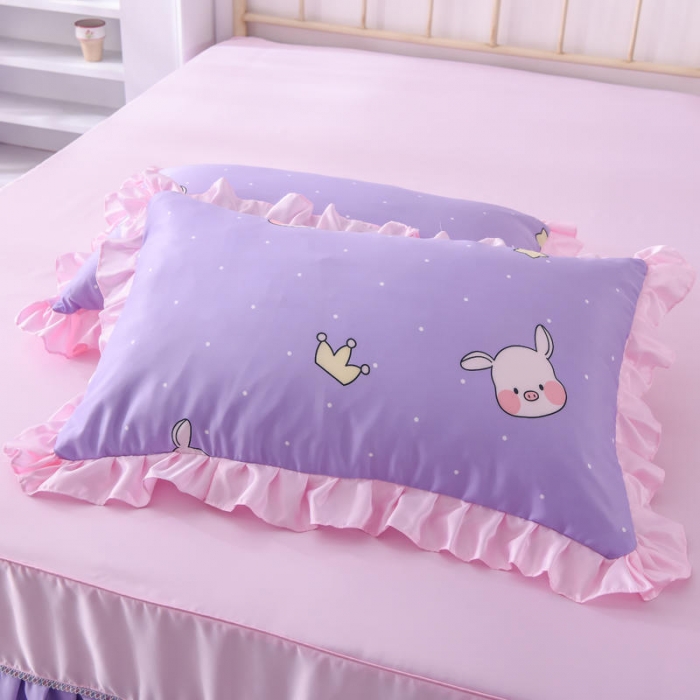 91家纺网 家纺一手货源 找家纺 欧冠 2022新款水洗真丝床裙款刺绣印花四件套 小淘气