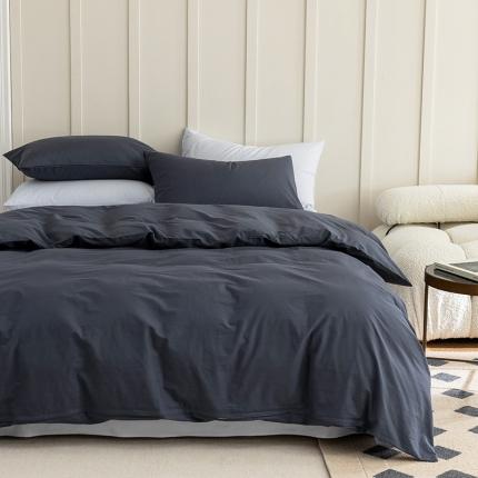 北欧风ins纯棉水洗棉床四件套全棉简约被套床单上三件套床笠