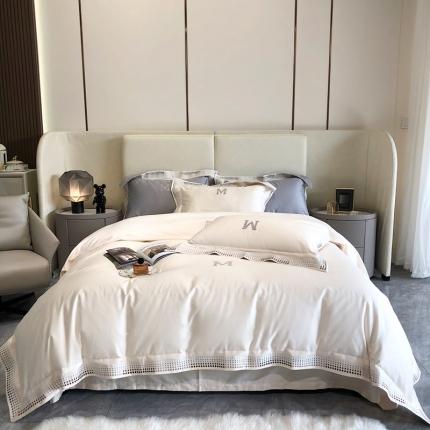 馨蕊 2022春夏新品100支双股长绒棉高定系列-安迪 月光白