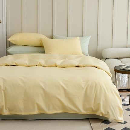 北欧风ins纯棉水洗棉床四件套全棉简约被套床单上三件套床笠