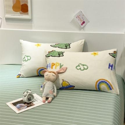 91家纺网 家纺一手货源 找家纺 名兮 2022新款全棉印花枕套 恐龙游记