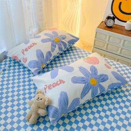 91家纺网 家纺一手货源 找家纺 名兮 2022新款全棉印花枕套 小确幸