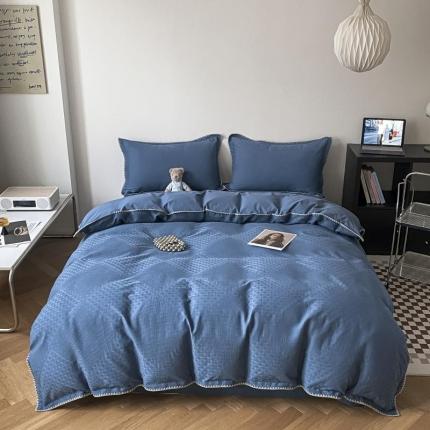 91家纺网 家纺一手货源 找家纺 (总)金丝鸟2023新款A类60支全棉水洗棉华夫格系列四件套