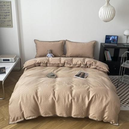 91家纺网 家纺一手货源 找家纺 (总)金丝鸟2023新款A类60支全棉水洗棉华夫格系列四件套