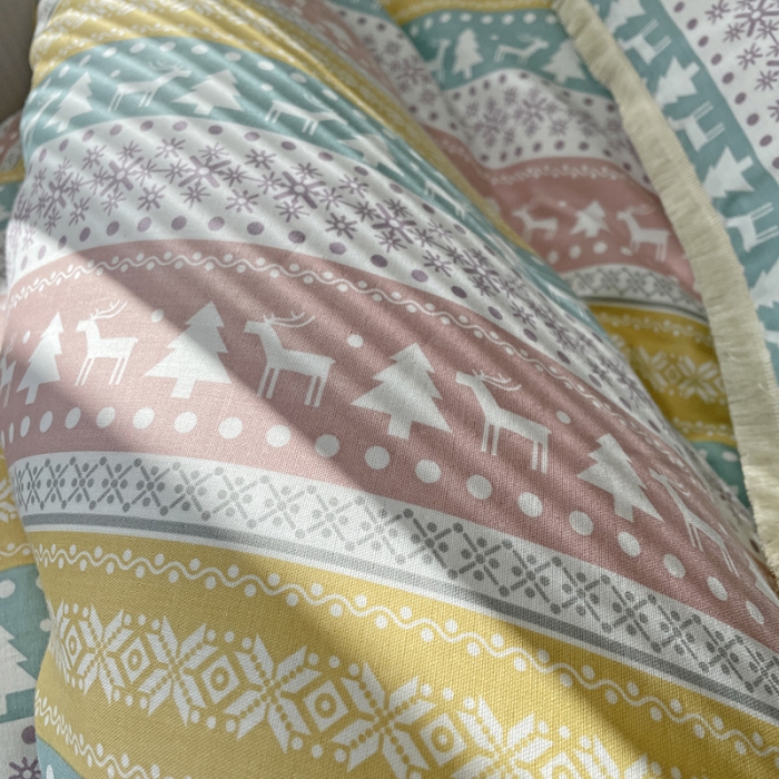 91家纺网 家纺一手货源 找家纺 千朵 2022新款全棉双层纱布四件套 圣诞小鹿