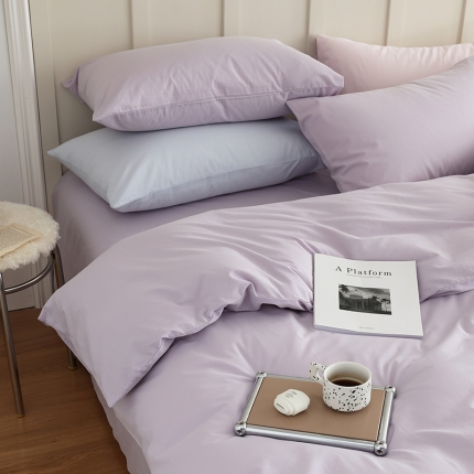 91家纺网 家纺一手货源 找家纺 北欧风素色纯棉水洗棉床四件套全棉新品被套床宿舍三件套床笠