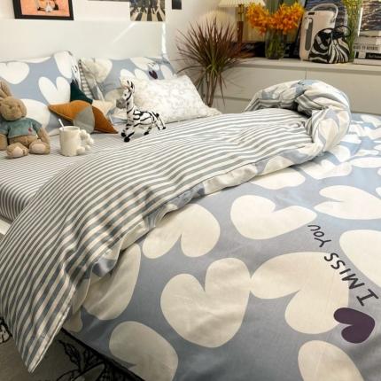 91家纺网 家纺一手货源 找家纺 HL原创 2022春夏新款13070全棉40支四件套 兰心心