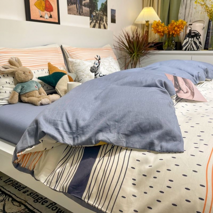 91家纺网 家纺一手货源 找家纺 HL原创 2022春夏新款13070全棉40支四件套 慢时光