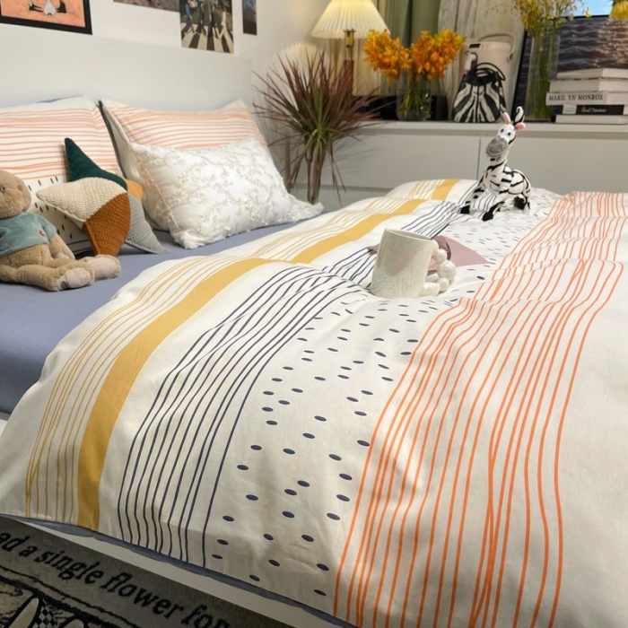 91家纺网 家纺一手货源 找家纺 HL原创 2022春夏新款13070全棉40支四件套 慢时光