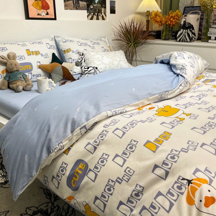 91家纺网 家纺一手货源 找家纺 HL原创 2022春夏新款13070全棉40支四件套 你好丫