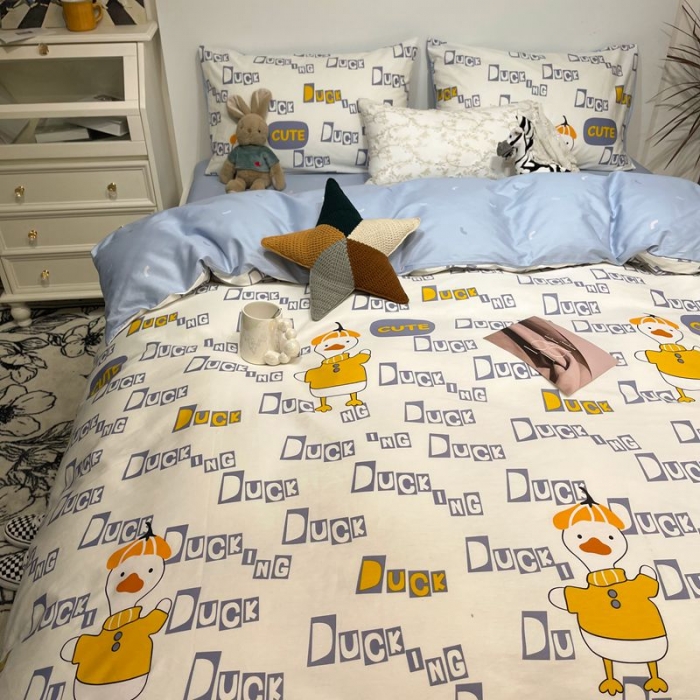 91家纺网 家纺一手货源 找家纺 HL原创 2022春夏新款13070全棉40支四件套 你好丫