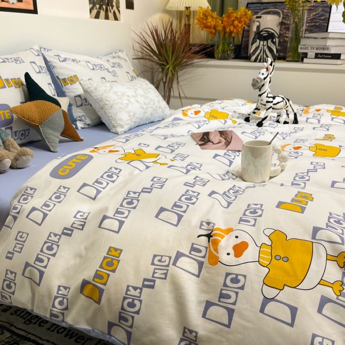 91家纺网 家纺一手货源 找家纺 HL原创 2022春夏新款13070全棉40支四件套 你好丫