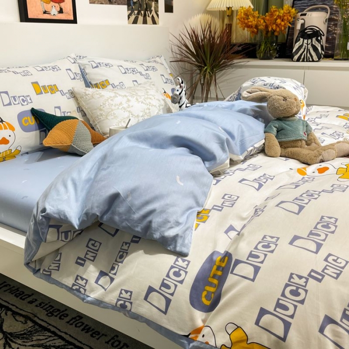 91家纺网 家纺一手货源 找家纺 HL原创 2022春夏新款13070全棉40支四件套 你好丫