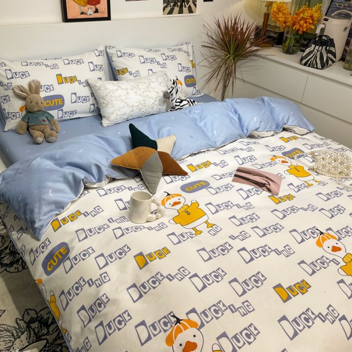 91家纺网 家纺一手货源 找家纺 HL原创 2022春夏新款13070全棉40支四件套 你好丫