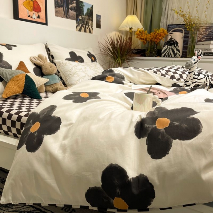 91家纺网 家纺一手货源 找家纺 HL原创 2022春夏新款13070全棉40支四件套 晚霞