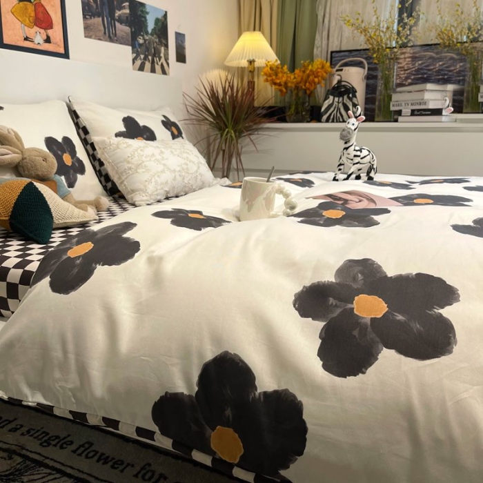 91家纺网 家纺一手货源 找家纺 HL原创 2022春夏新款13070全棉40支四件套 晚霞