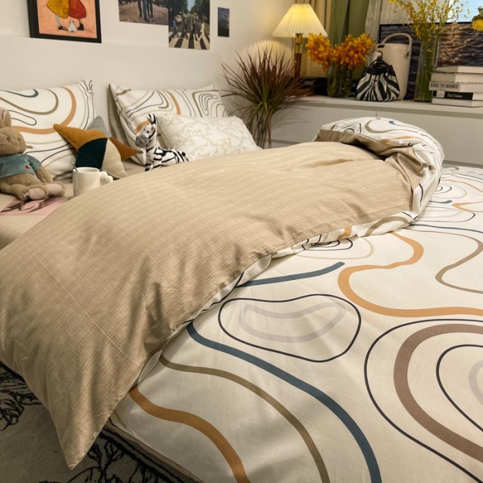 91家纺网 家纺一手货源 找家纺 HL原创 2022春夏新款13070全棉40支四件套舞动生活