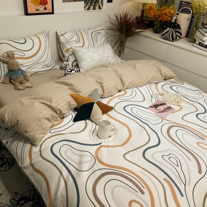 91家纺网 家纺一手货源 找家纺 HL原创 2022春夏新款13070全棉40支四件套舞动生活