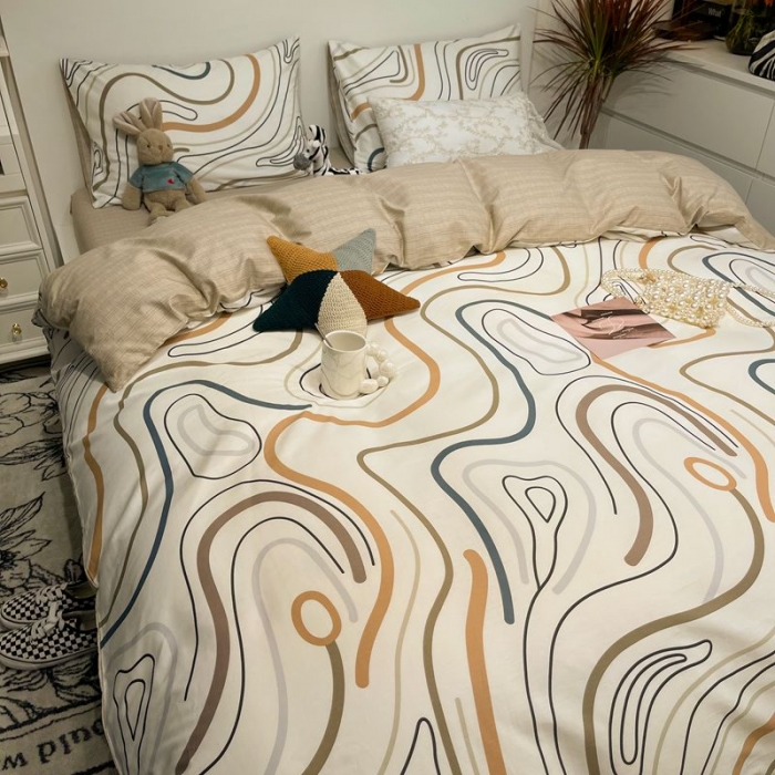 91家纺网 家纺一手货源 找家纺 HL原创 2022春夏新款13070全棉40支四件套舞动生活