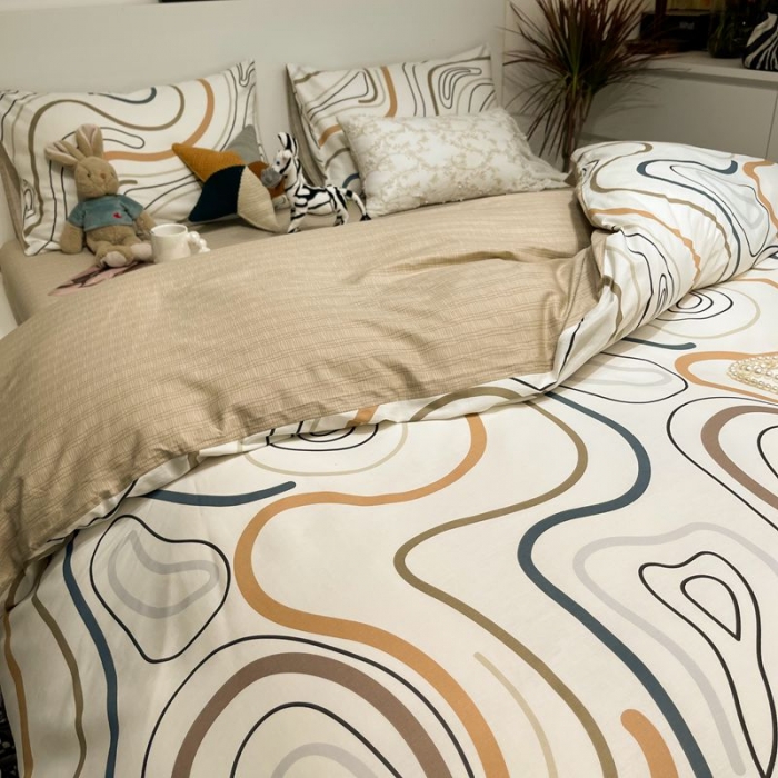 91家纺网 家纺一手货源 找家纺 HL原创 2022春夏新款13070全棉40支四件套舞动生活